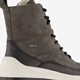 Leren dames veterboots grijs