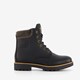Leren dames veterboots zwart