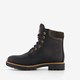 Leren dames veterboots zwart