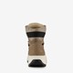 Leren dames veterboots beige zwart