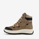 Leren dames veterboots beige zwart