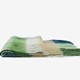 Geblokte dames sjaal met franjes groen blauw