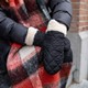 Gewatteerde dames wanten met imitatiebont zwart