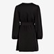 Dames omslag jurk met glitter details zwart