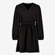 Dames omslag jurk met glitter details zwart