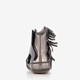 Leren babyschoenen metallic grijs