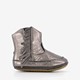 Leren babyschoenen metallic grijs
