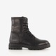Leren meisjes veterboots zwart