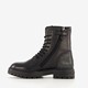 Leren meisjes veterboots zwart
