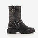 Leren meisjes biker boots zwart