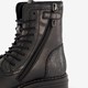 Leren meisjes veterboots zwart