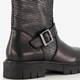 Leren meisjes biker boots zwart