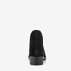 Suede dames enkellaarsjes lage hak zwart