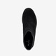 Suede dames enkellaarsjes lage hak zwart
