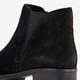 Suede dames enkellaarsjes lage hak zwart