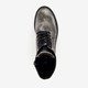 Leren dames veterboots metallic zilver
