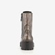 Leren dames veterboots metallic zilver
