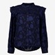 Dames blouse met bloemenprint blauw