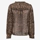 Dames blouse met dierenprint bruin
