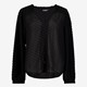 Semi-transparante dames blouse zwart