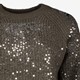 Gebreide dames trui met pailletten grijs