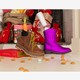 Meisjes western laarsjes metallic paars
