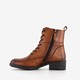 Leren dames veterboots cognac