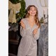 Dames jurk met pailletten beige