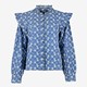 Dames blouse met bloemen blauw