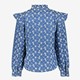 Dames blouse met bloemen blauw