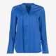 Satijnachtige dames blouse kobalt blauw