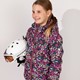 Kinder ski-jas met bloemetjes roze