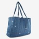 Dames schoudertas blauw met hartjes