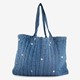 Dames schoudertas blauw met hartjes