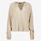 Dames blouse met ruches beige