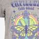 Dames T-shirt met vlinder grijs