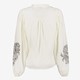 Dames blouse met geborduurde mouwen wit