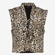 Dames gilet met strikjes luipaardprint