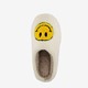 Dames teddy pantoffels met smiley wit