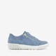 Suede dames sneakers lichtblauw