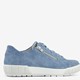 Suede dames sneakers lichtblauw