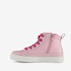 Hoge meisjes sneakers roze met pailletten