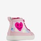Hoge meisjes sneakers roze met pailletten