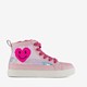 Hoge meisjes sneakers roze met pailletten