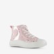 Hoge meisjes sneakers roze met hartjes