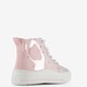 Hoge meisjes sneakers roze met hartjes