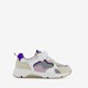 Meisjes sneakers beige met pastelkleuren