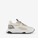 Dames dad sneakers wit met dierenprint
