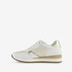 Dames sneakers wit met gouden details