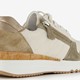 Leren dames sneakers beige/groen